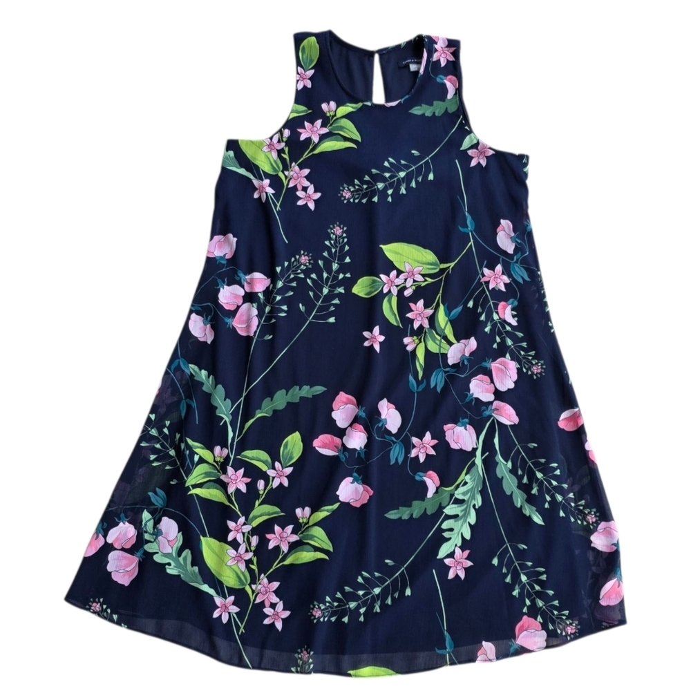Tommy Hilfiger Navy Floral Mini Dress – Size 6 - Picture 3 of 9